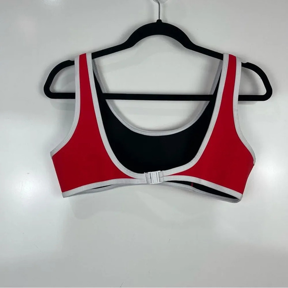 Hoaka Swimwear Waikiki Red Neoprene Bikini Top Women's Size Large - Picture 2 of 9